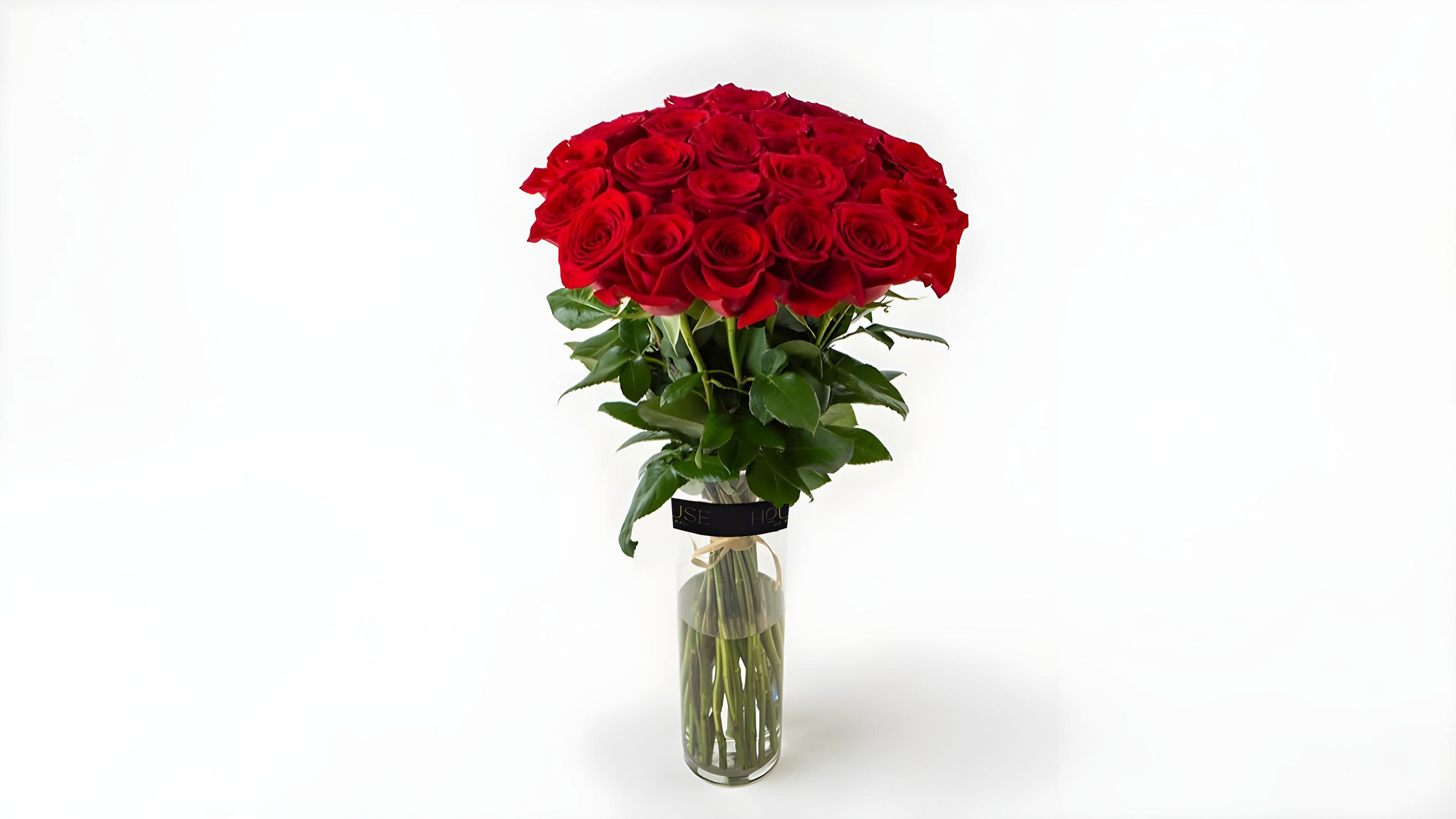 25 Red Roses in a Vase